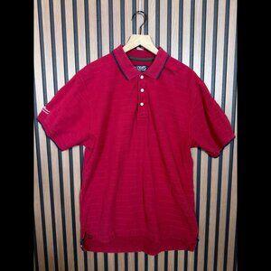 Chaps Ralph Lauren Polo Shirt Large Mens Red Golf Short Sleeve 100% Cotton